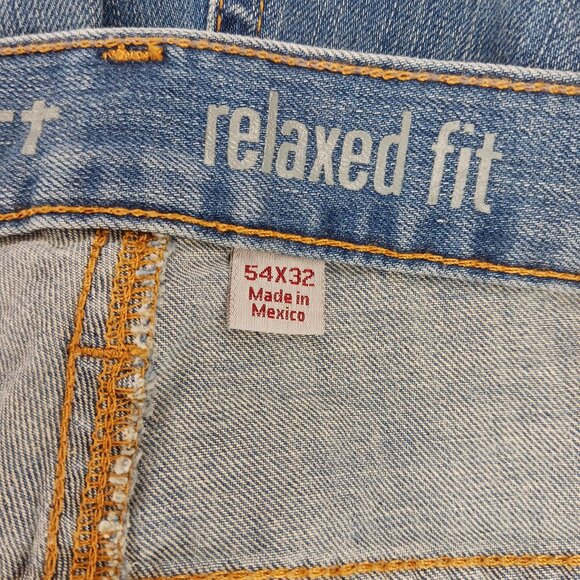 Carhartt Mens 54 x 32 Jeans Relaxed Fit Blue Rugged Flex Straight Leg Mens 54 - Picture 3 of 12